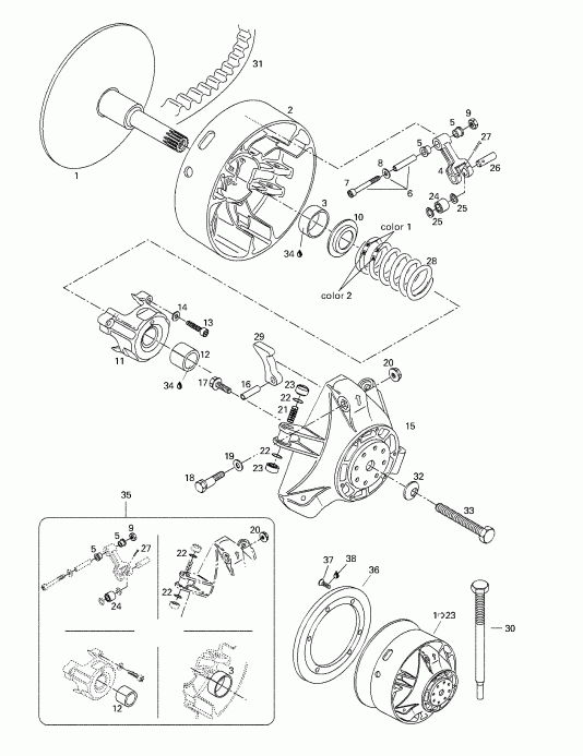 Skidoo  Grand Touring 500/583, 1998 - Drive Pulley