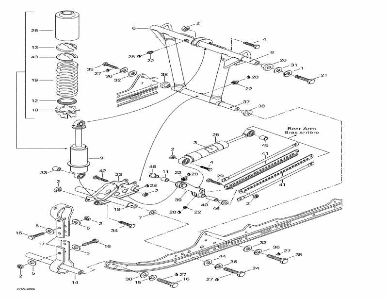�������� SkiDoo ����������� Grand Touring 700, 1998 - Front Arm, Rear Suspension