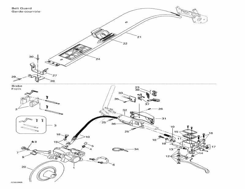  ski-doo - Hydraulic Brake And Belt Guard