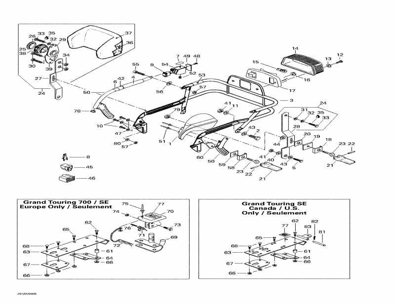�������� Ski-doo Grand Touring SE, 1998 ������ - Luggage Rack, Hitch