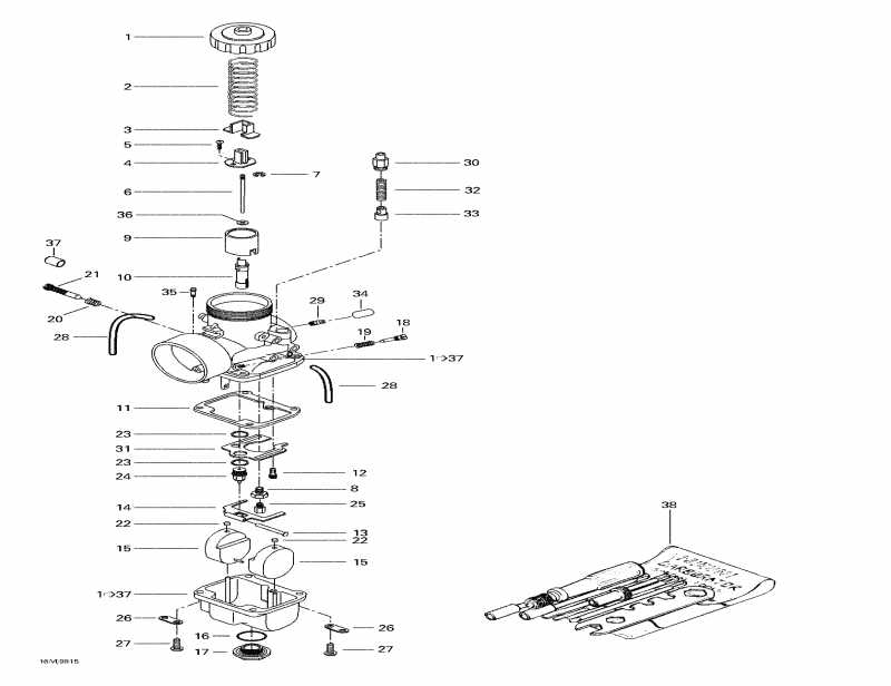 snowmobile Ski-doo  Mach 1 R, 1998 - Carburetors