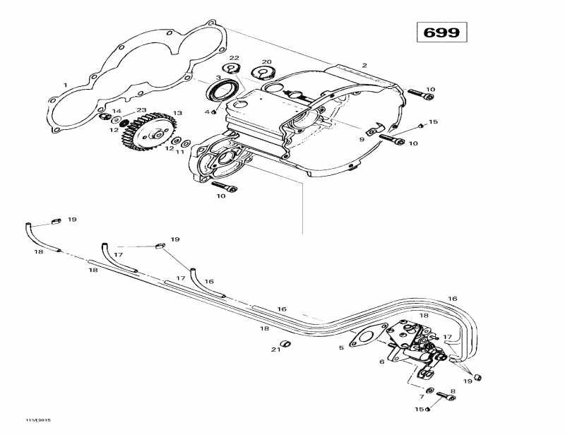 snowmobile BRP Mach 1 R, 1998 - Ignition Housing Oil Pump (699)