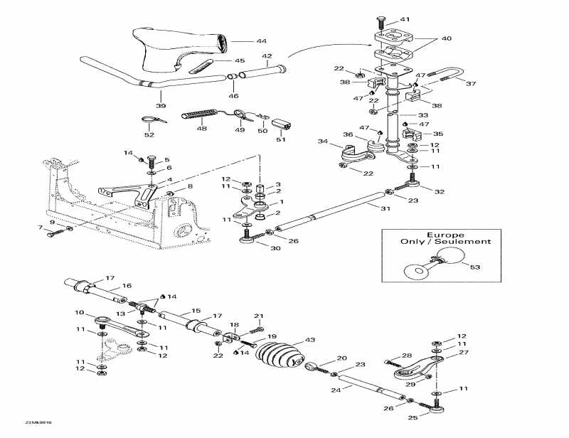  SkiDoo Mach Z, 1998 - Steering System