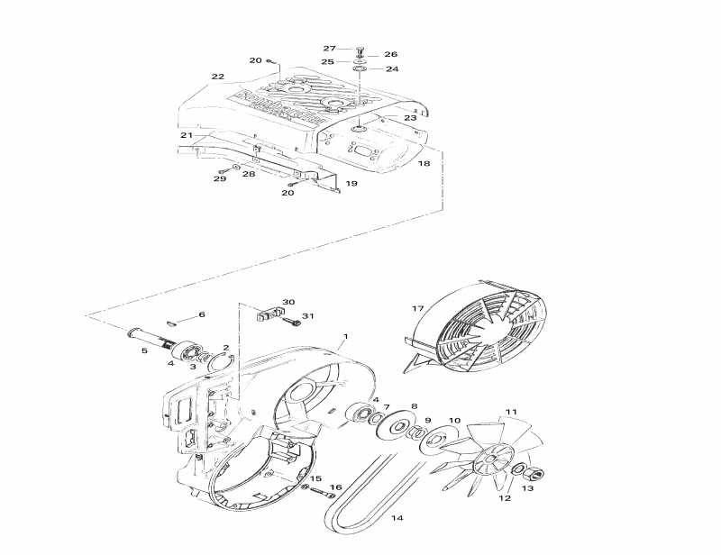 BRP SkiDoo MX Z 440 F, 1998  - Cooling System Fan