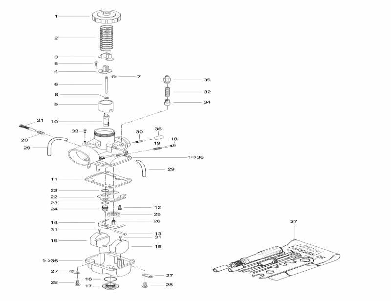 SKIDOO  MX Z 440 F, 1998 - Carburetors