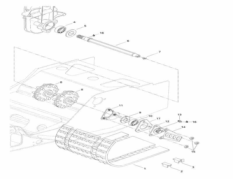  Ski Doo  MX Z 440 F, 1998 - Drive Axle And Track