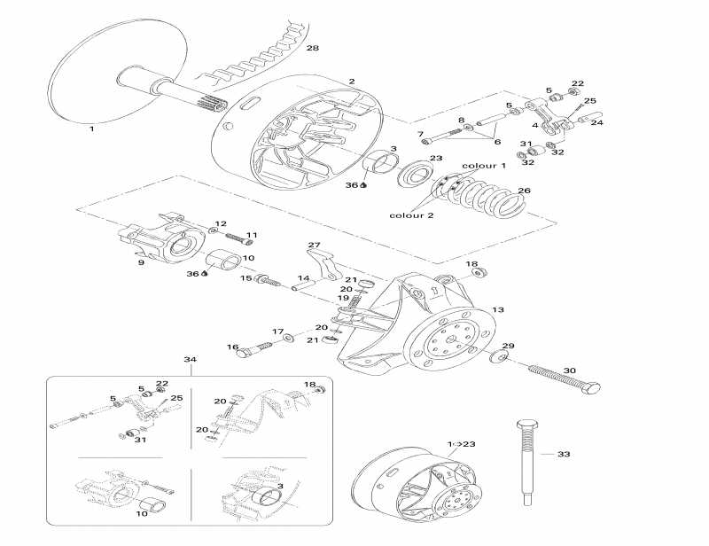 snowmobile Ski-doo MX Z 440 F, 1998 - Drive Pulley