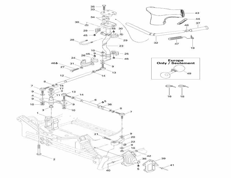 snowmobile   MX Z 440 F, 1998 - Steering System