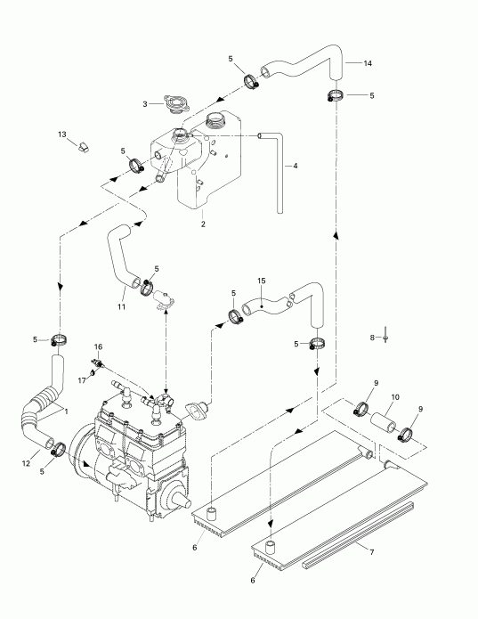 Ski-doo MX Z 500/583/670, 1998 - Cooling System
