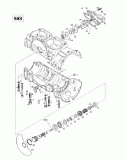 01-  , Rotary ,   (583) (01- Crankcase, Rotary Valve, Water Pump (583))