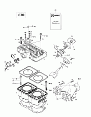 01- ,   (670) (01- Cylinder, Exhaust Manifold (670))