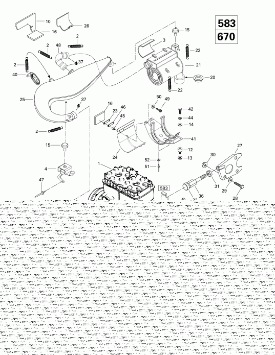  Ski Doo  MX Z 500/583/670, 1998 -  Sport  Muffler (583, 670)