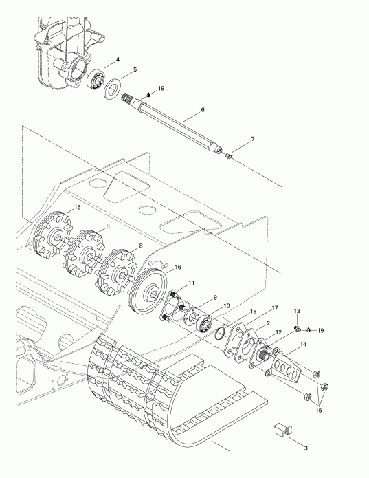 snowmobile - Drive Axle And Track
