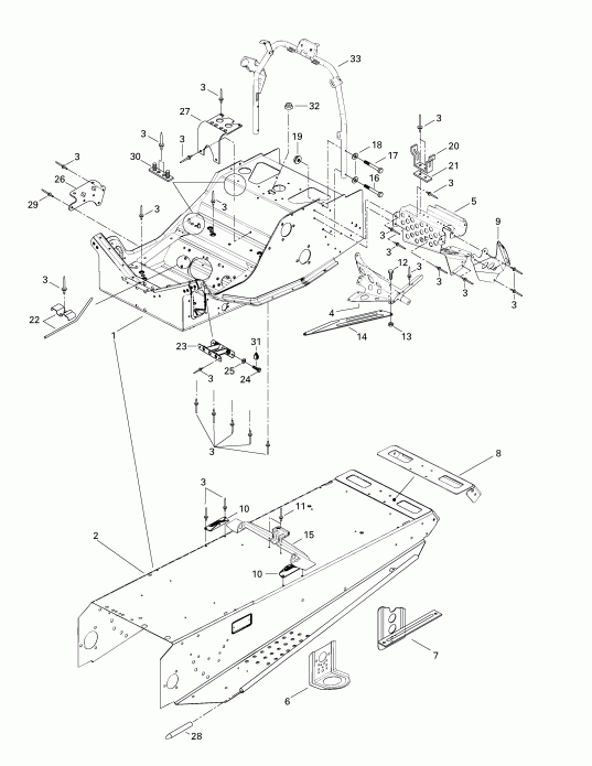 snowmobile Ski Doo - Frame And Accessories