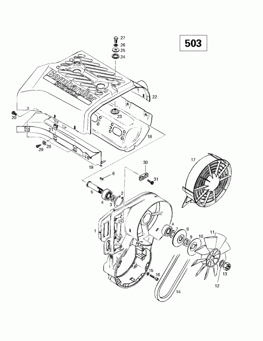 ��������  Skandic 380/500, 1998 - Cooling System Fan (503)