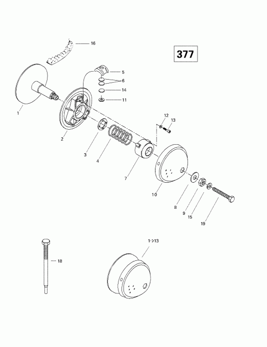 Skidoo Skandic 380/500, 1998  - Drive Pulley (377)