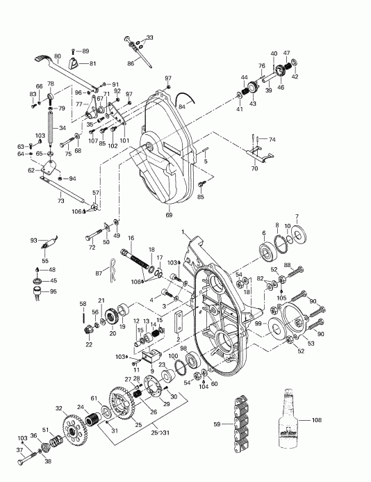   Skandic 380/500, 1998 - Transmission