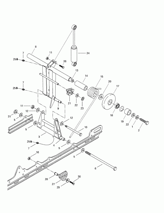 BRP SkiDoo Skandic 380/500, 1998  - Rear Arm, Rear Suspension