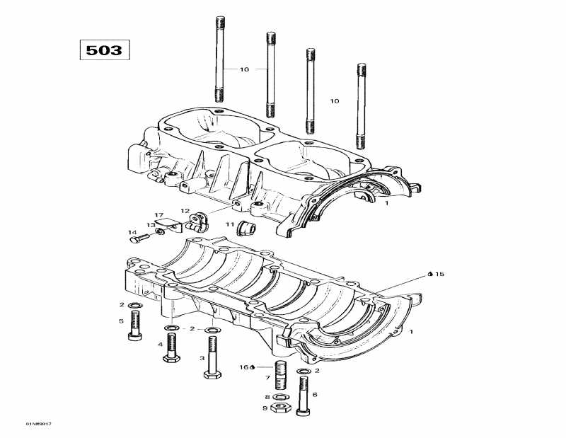 Skidoo Skandic Super Wide Track, 1998  - Crankcase (503)