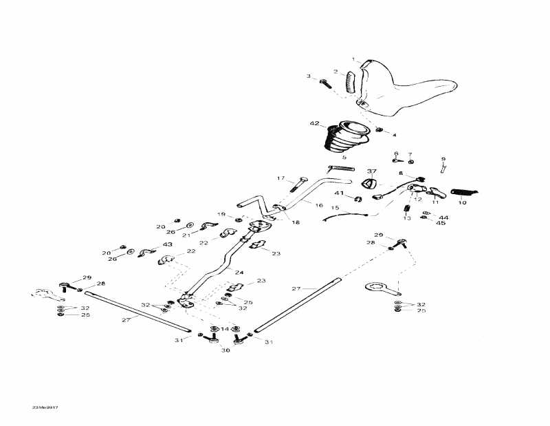 snowmobile Skidoo Skandic Super Wide Track, 1998  - Steering System