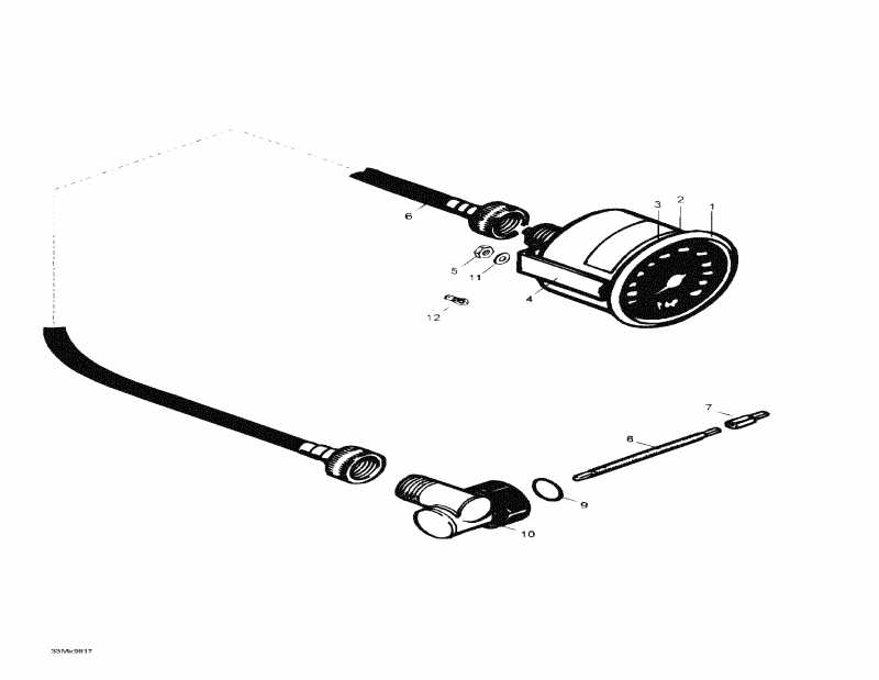  Ski-doo Skandic Super Wide Track, 1998  - Speedometer Arrangement