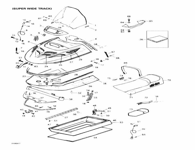 snowmobile Skidoo  Skandic Wide Track, 1998 - Cab, Console,  2