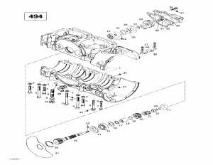 01-  , Rotary ,   (494) (01- Crankcase, Rotary Valve, Water Pump (494))