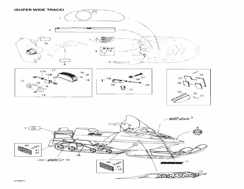 snowmobile  Skandic Wide Track LC, 1998  - Decals And Accessories 2