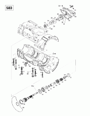 01-  , Rotary ,   (583) (01- Crankcase, Rotary Valve, Water Pump (583))