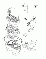 01- ,   (494) (01- Cylinder, Exhaust Manifold (494))