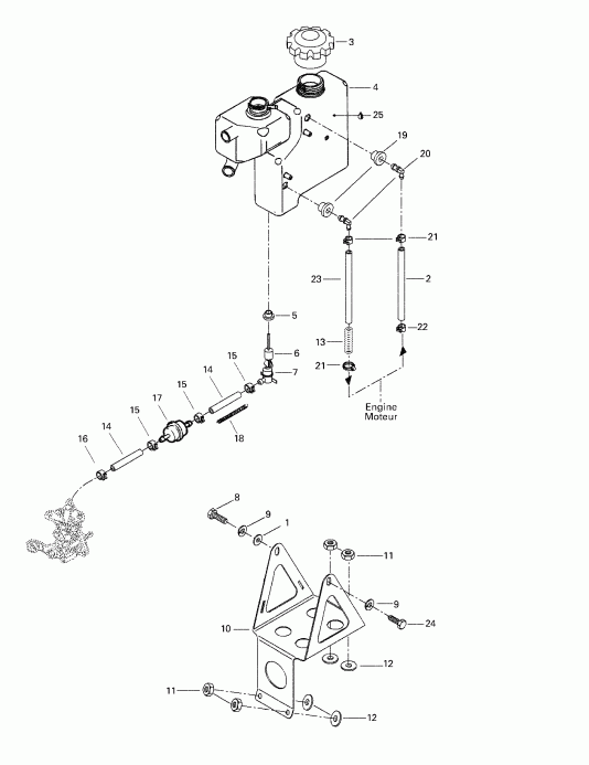 BRP SkiDoo Summit 500/583/670, 1998  - Oil Tank And Support