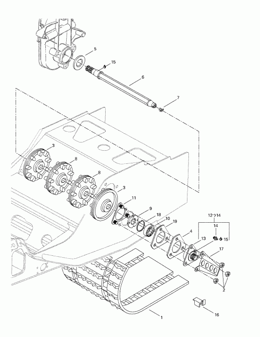 snowmobile - Drive Axle And Track