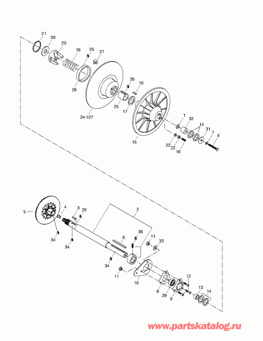 snowmobile   Summit 500/583/670, 1998 - Driven Pulley