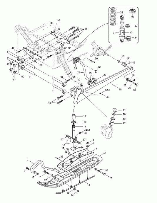  BRP SkiDoo Summit 500/583/670, 1998  - Front Suspension And Ski