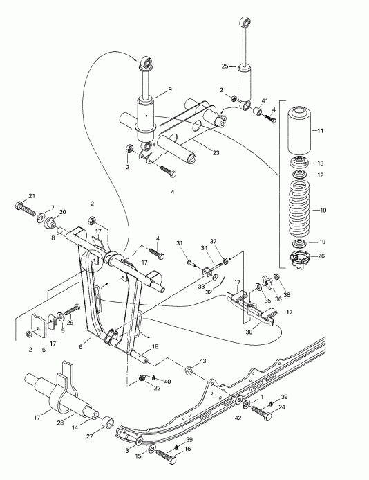�������� SkiDoo ������ Summit 500/583/670, 1998 - Front Arm, Rear Suspension