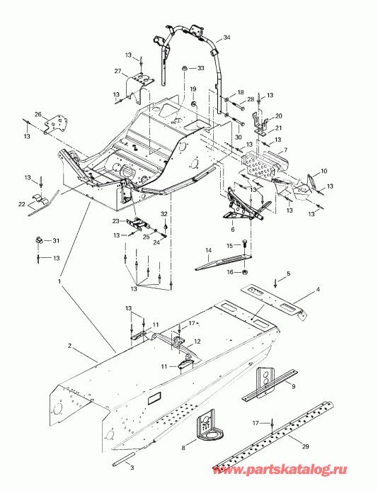  Ski Doo Summit 500/583/670, 1998  - Frame And Accessories