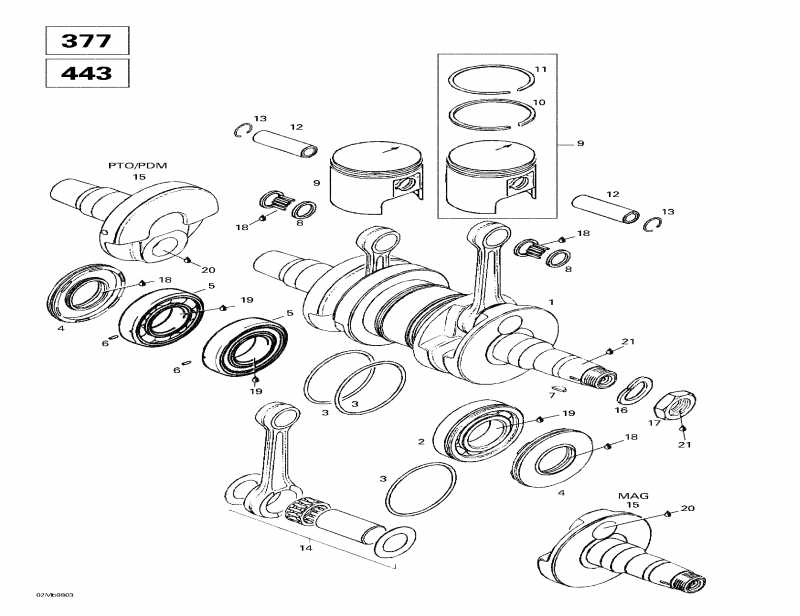  Skidoo Touring E, 1998  - Crankshaft (377, 443)