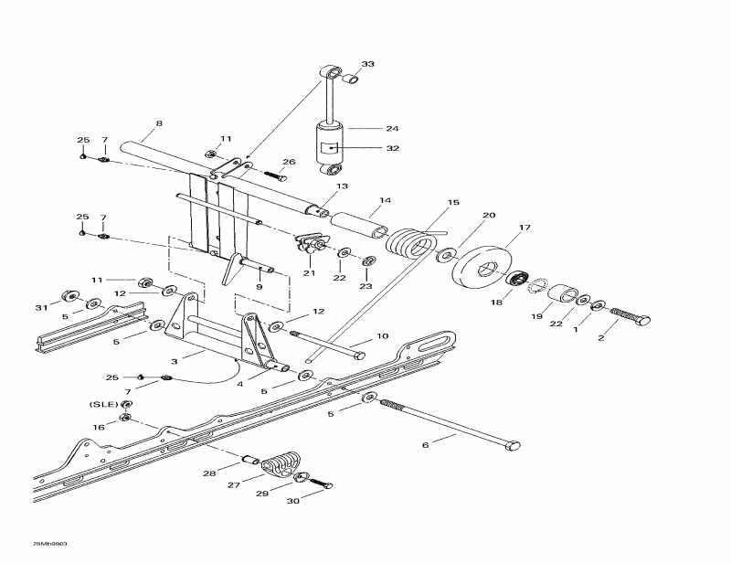  SKIDOO Touring E, 1998 - Rear Arm, Rear Suspension