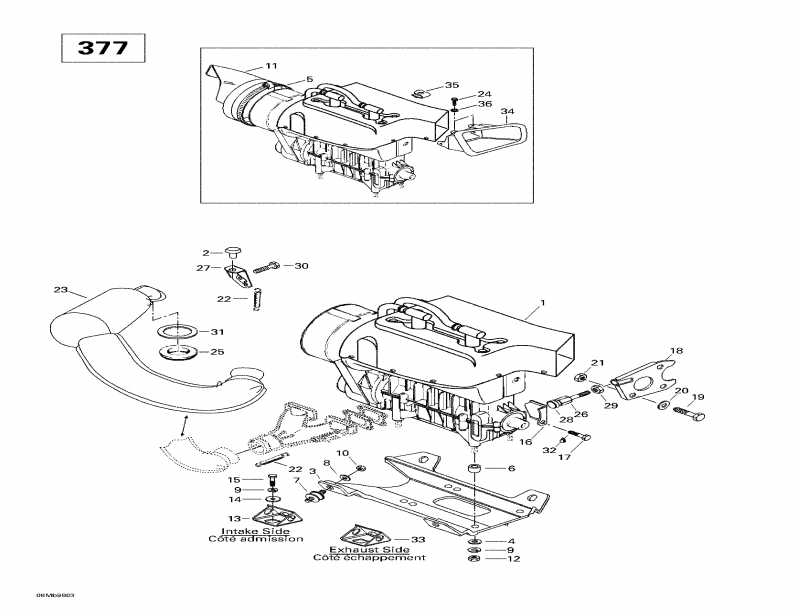 BRP ������ Touring LE, 1998 - Engine Support Muffler (377)