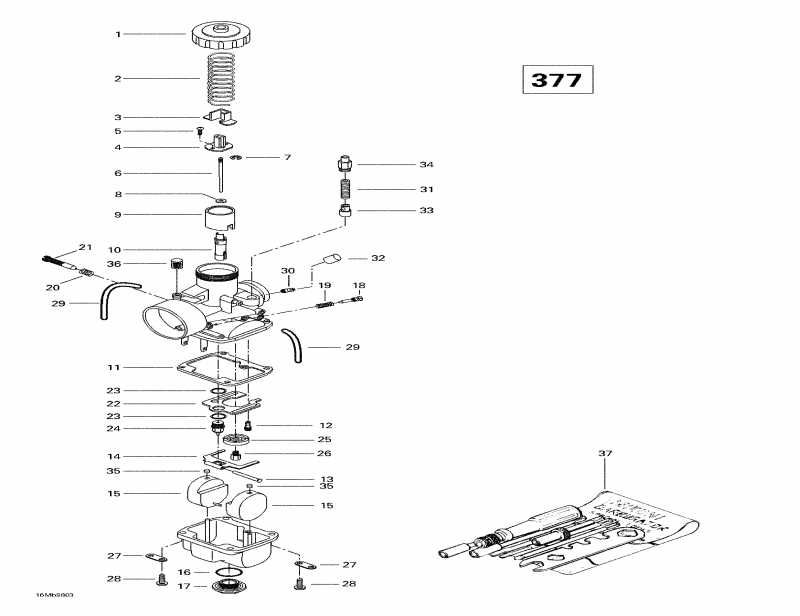 snowmobile ski-doo  Touring LE, 1998 - Carburetors (377)