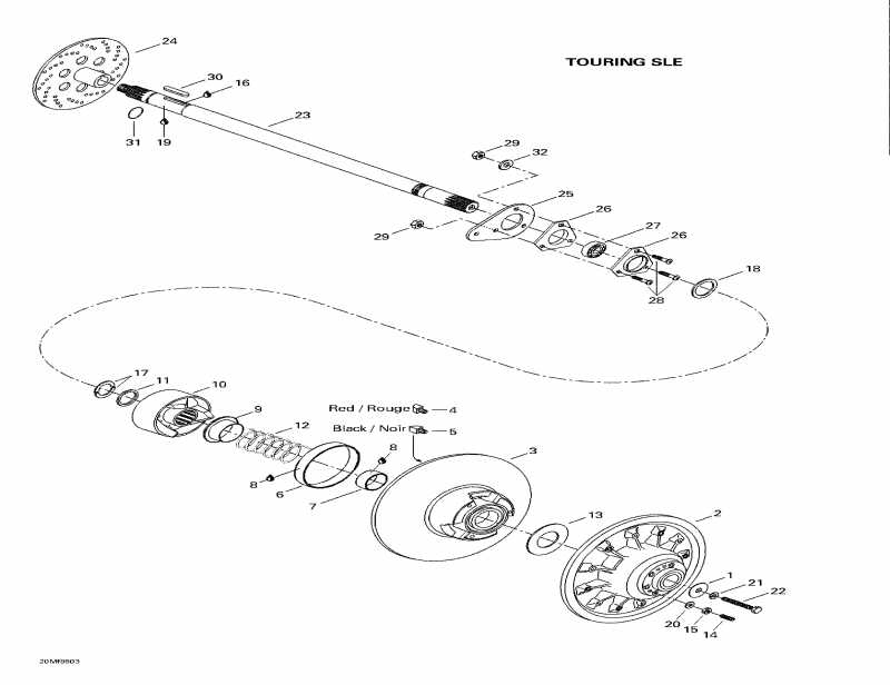 ��������  Touring LE, 1998 ������ - Driven Pulley (touring Sle)