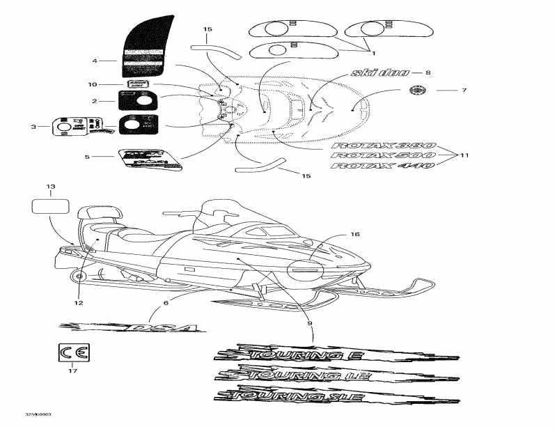 Skidoo Touring LE, 1998 - Decals