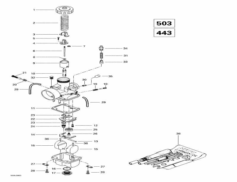 snowmobile Ski Doo  Touring SLE, 1998 - Carburetors (443, 503)