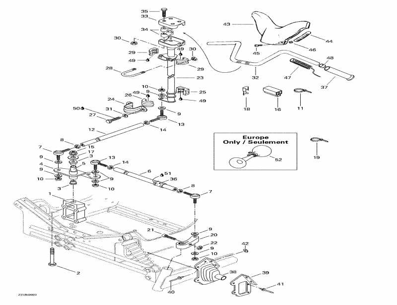 SkiDoo Touring SLE, 1998 - Steering System