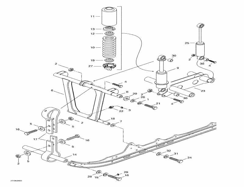 Ski Doo Touring SLE, 1998 - Front Arm, Rear Suspension