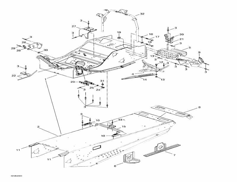 snowmobile  Touring SLE, 1998 - Frame And Accessories
