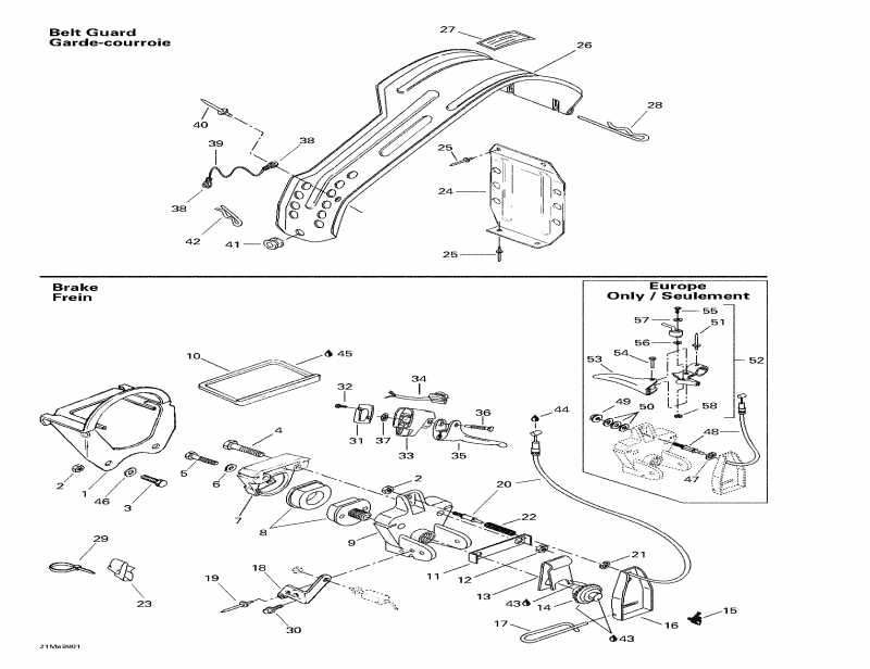 �������� Ski-doo ������ Tundra II LT, 3270, 1998 - Brake And Belt Guard