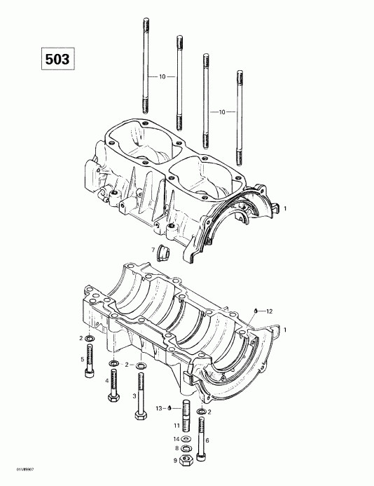 Formula Deluxe 380/500, 1999  - Crankcase (503)