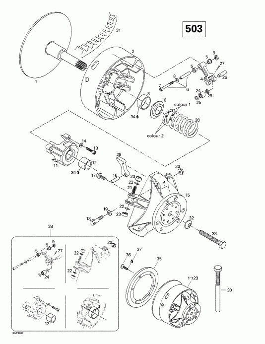 BRP SkiDoo Formula Deluxe 380/500, 1999  - Drive Pulley (503)