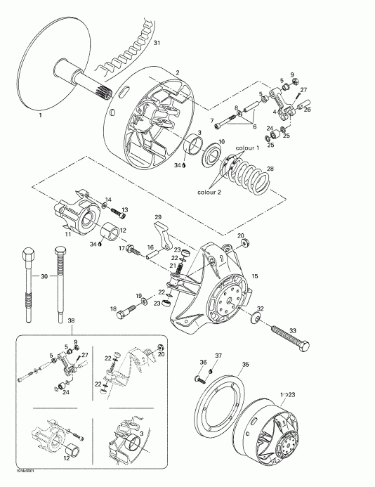  Skidoo Formula Deluxe 500 LC/583/670, 1999 - Drive Pulley